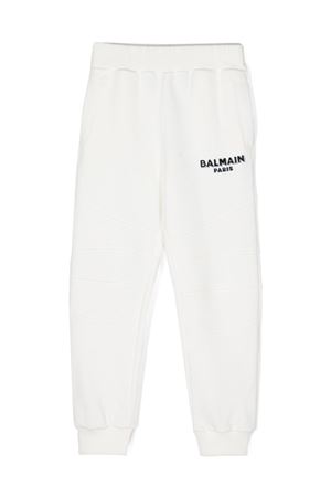 white cotton trackpants BALMAIN PARIS KIDS | BT6P00Z0001102